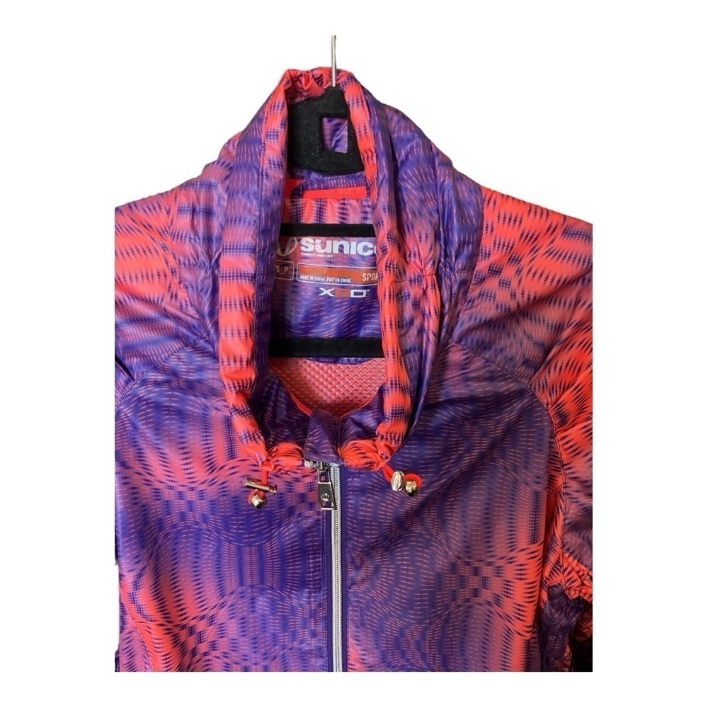 Sunice Wind Jacket Peach Purple Sport Wind Jacket Gathered Side Panels Zip S NWT - Picture 5 of 10